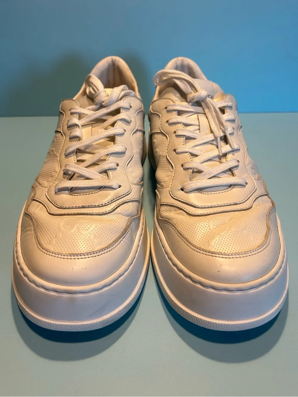 Gucci Men's White Leather Sneakers